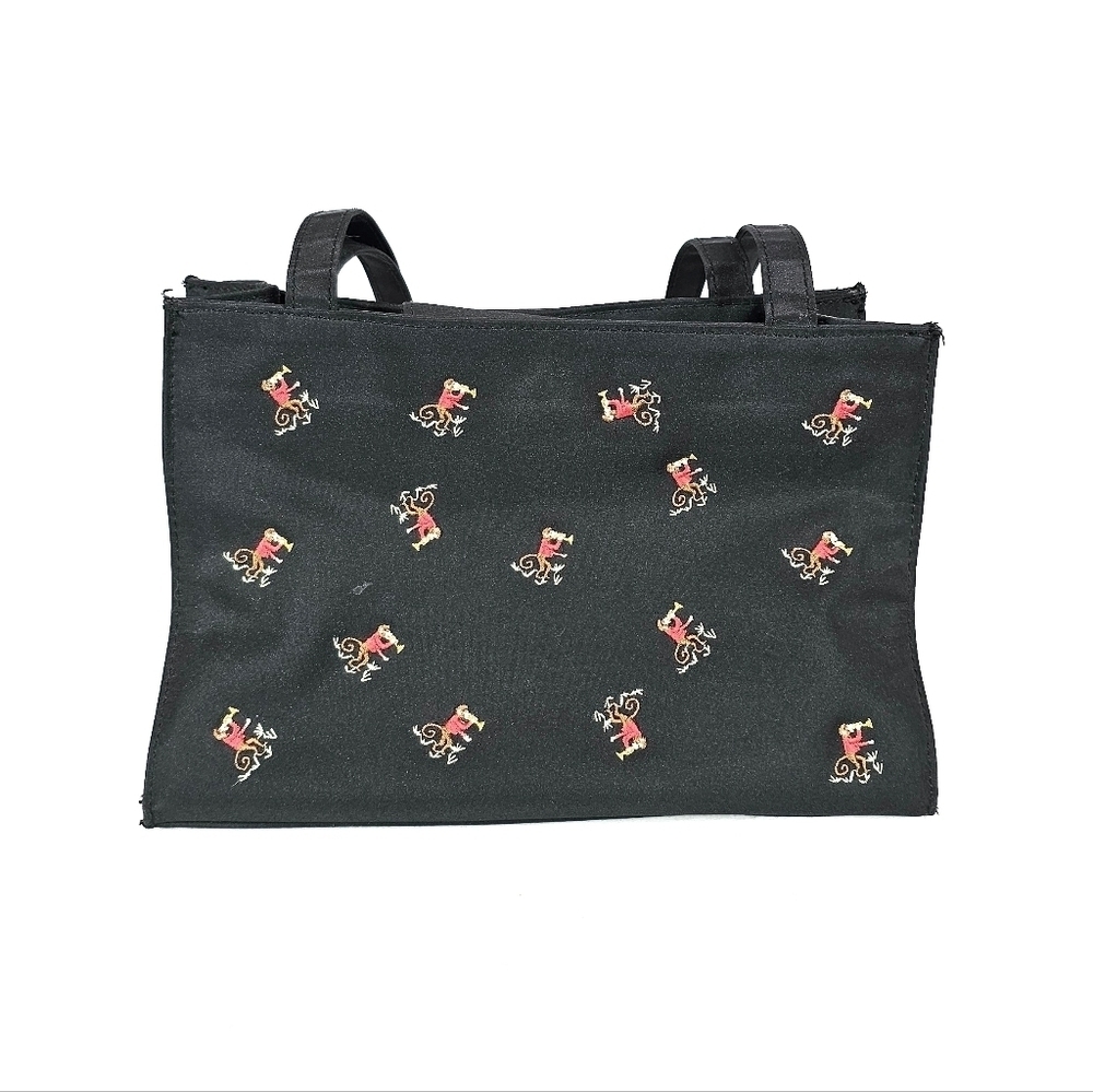 Vintage Embroidered Monkey Shoulder  Bag
